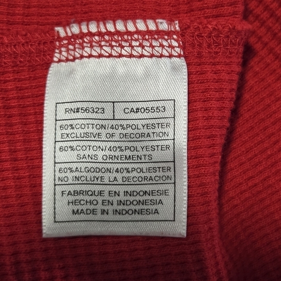 Nike Team Men's Retro 1990's Ohio State Buckeyes Thermal Henley Shirt Red Large - Picture 7 of 9